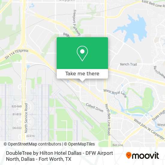 DoubleTree by Hilton Hotel Dallas - DFW Airport North map