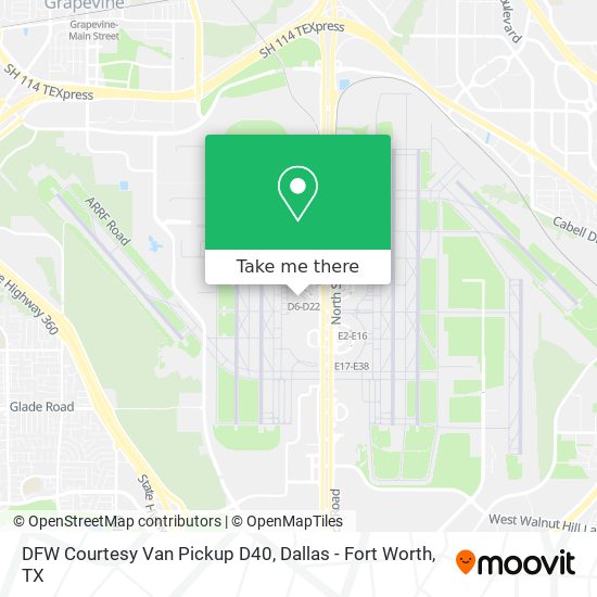 Mapa de DFW Courtesy Van Pickup D40