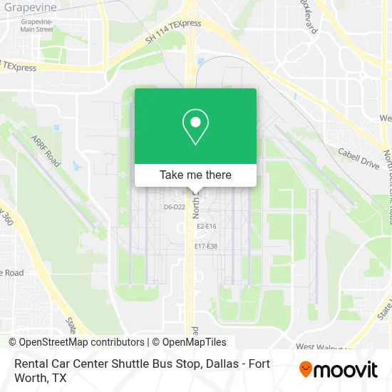 Rental Car Center Shuttle Bus Stop map