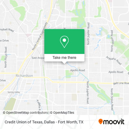 Mapa de Credit Union of Texas
