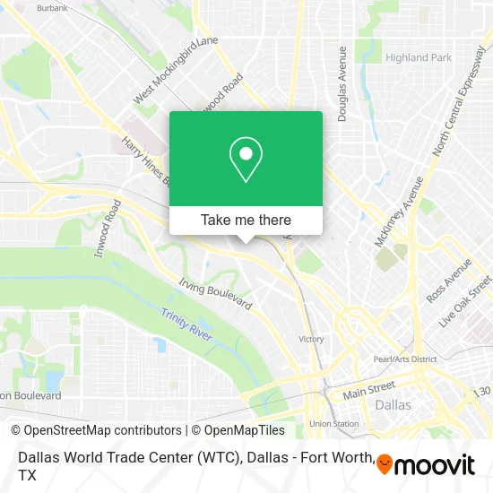 Dallas World Trade Center (WTC) map