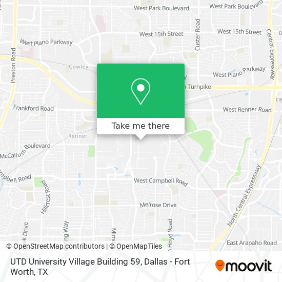 Mapa de UTD University Village Building 59