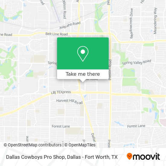 Dallas Cowboys Pro Shop map