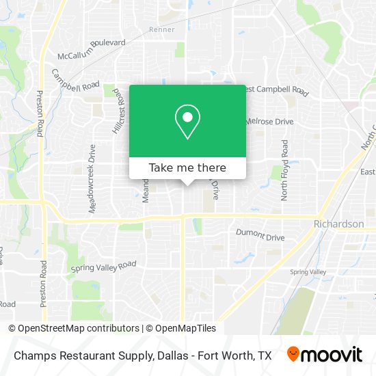 Champs Restaurant Supply map