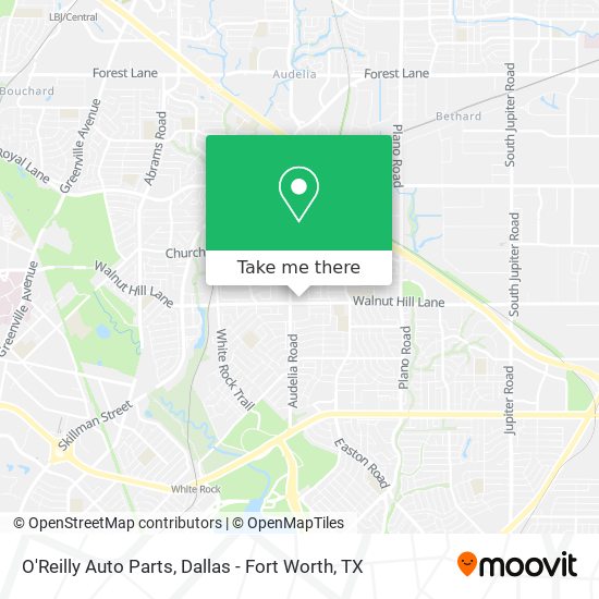 O'Reilly Auto Parts map