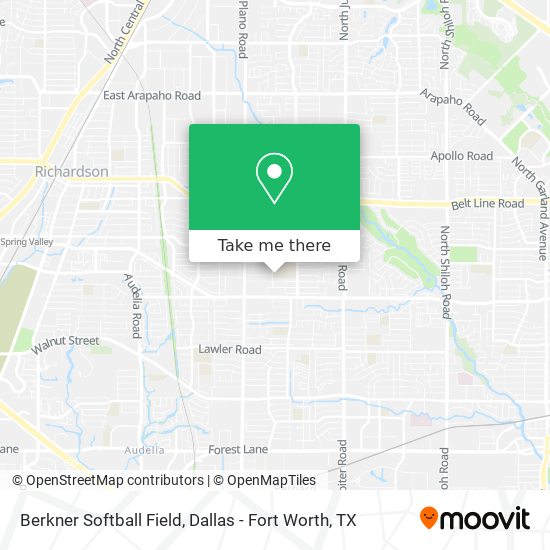 Berkner Softball Field map
