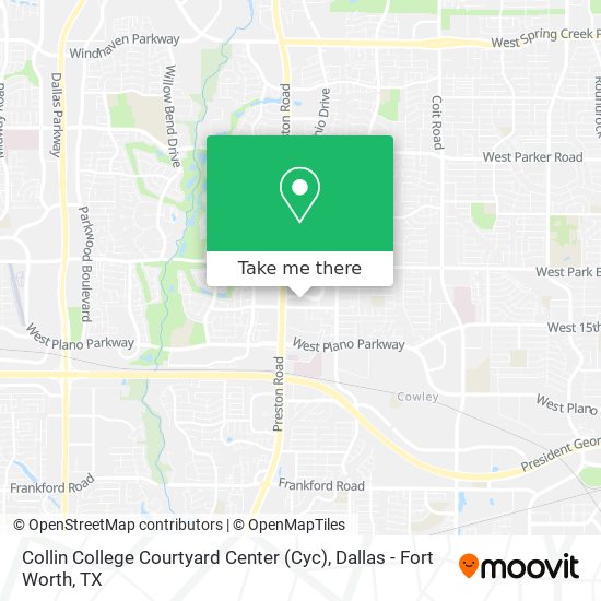 Collin College Courtyard Center (Cyc) map