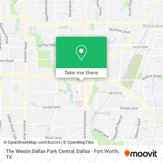 The Westin Dallas Park Central map