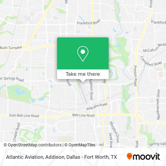 Mapa de Atlantic Aviation, Addison