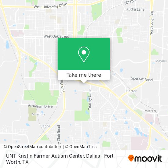 UNT Kristin Farmer Autism Center map