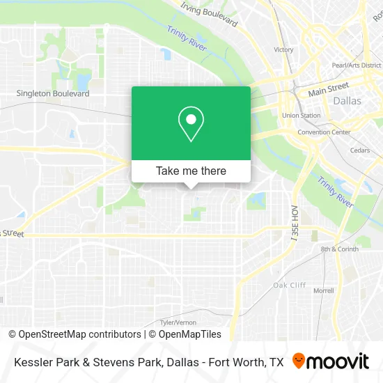 Kessler Park & Stevens Park map