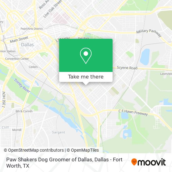 Paw Shakers Dog Groomer of Dallas map