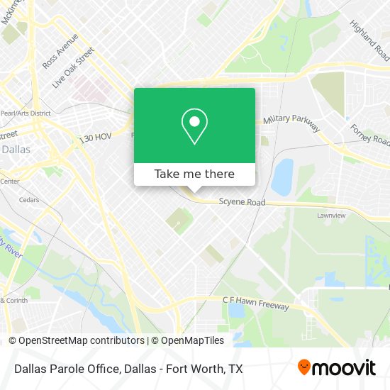 Dallas Parole Office map
