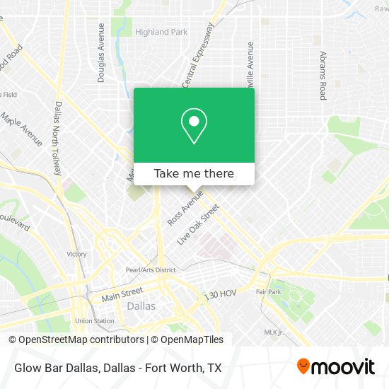 Mapa de Glow Bar Dallas