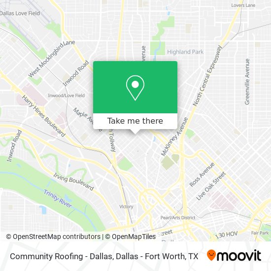 Community Roofing - Dallas map