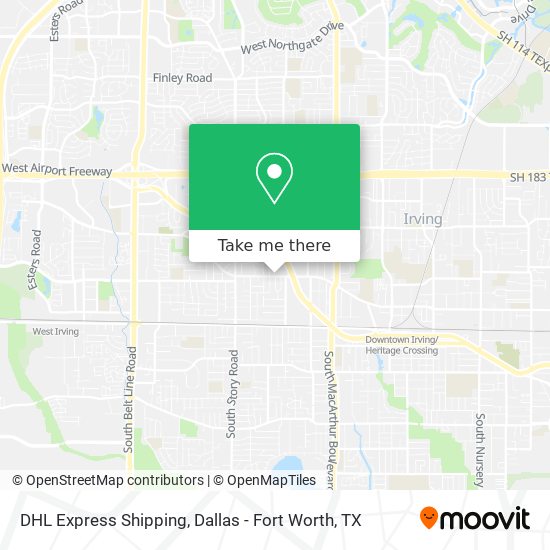 Mapa de DHL Express Shipping