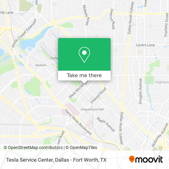 Mapa de Tesla Service Center