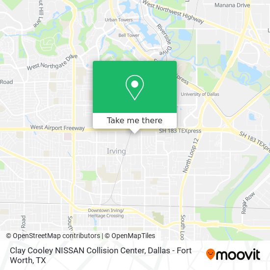 Clay Cooley NISSAN Collision Center map