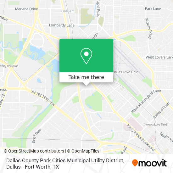 Dallas County Park Cities Municipal Utility District map