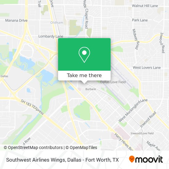 Southwest Airlines Wings map