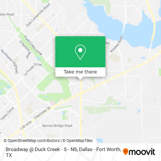 Broadway @ Duck Creek - S - NS map