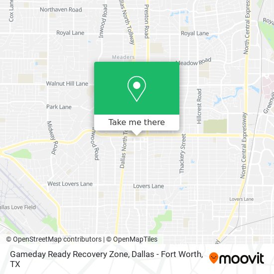 Gameday Ready Recovery Zone map