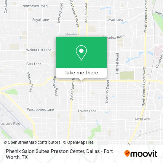 Phenix Salon Suites Preston Center map