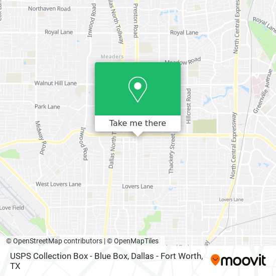 USPS Collection Box - Blue Box map