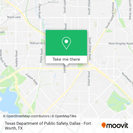 Mapa de Texas Department of Public Safety