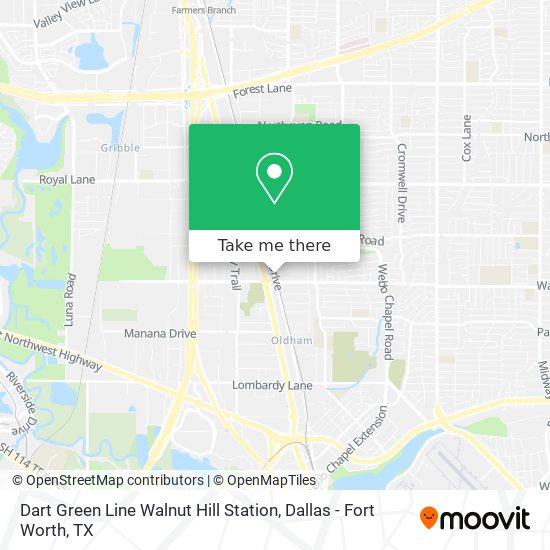 Dart Green Line Walnut Hill Station map