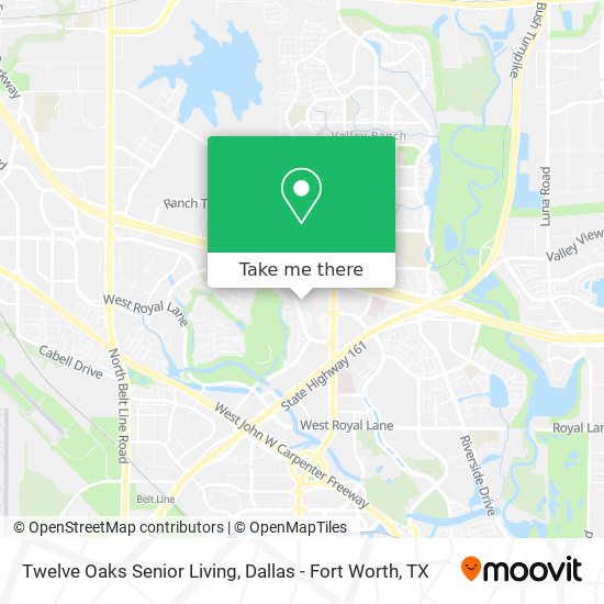 Twelve Oaks Senior Living map