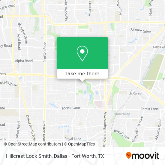 Hillcrest Lock Smith map