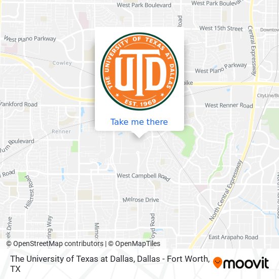 The University of Texas at Dallas map