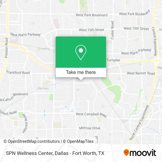Mapa de SPN Wellness Center