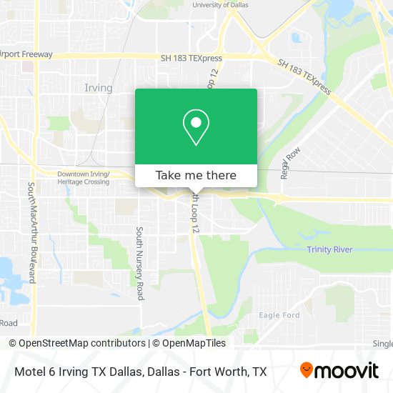 Motel 6 Irving TX Dallas map