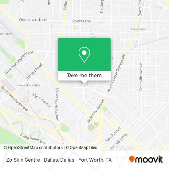 Mapa de Zo Skin Centre - Dallas