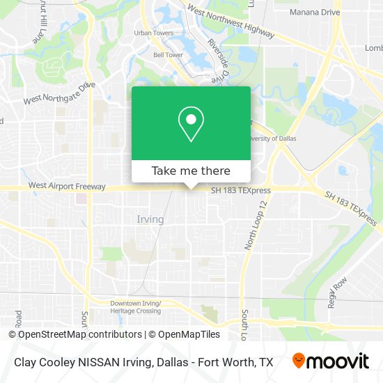 Clay Cooley NISSAN Irving map