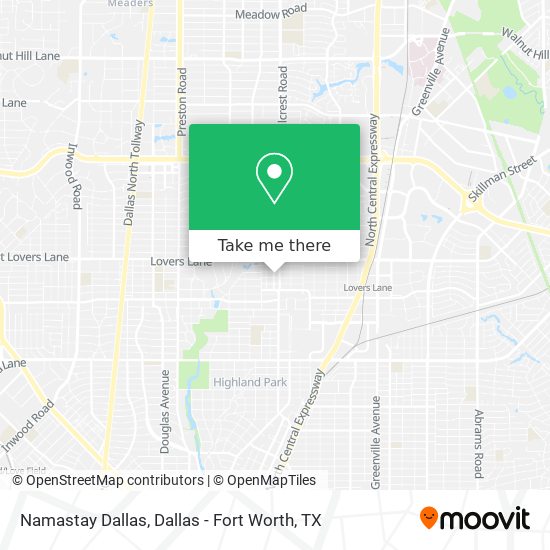 Namastay Dallas map
