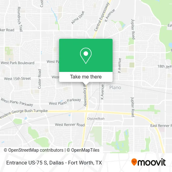 Entrance US-75 S map