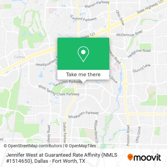 Jennifer West at Guaranteed Rate Affinity (NMLS #1514650) map