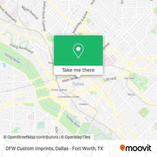 Mapa de DFW Custom Imprints
