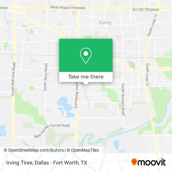 Irving Tires map