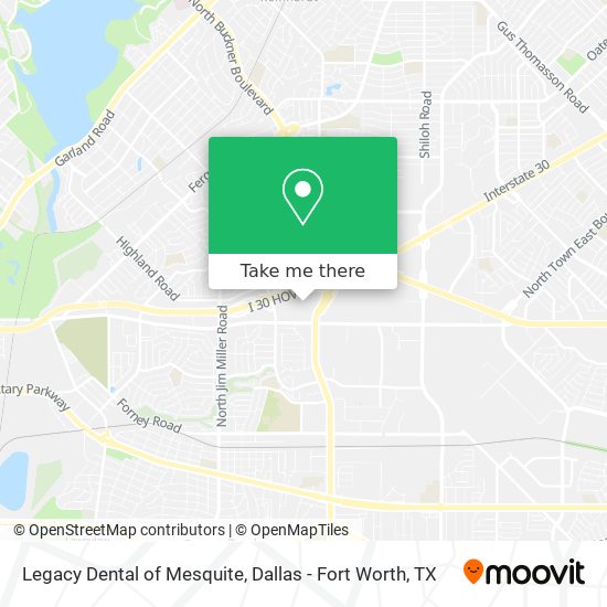 Legacy Dental of Mesquite map