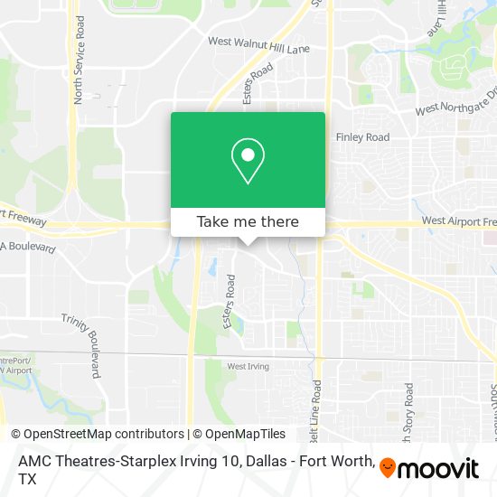 Mapa de AMC Theatres-Starplex Irving 10