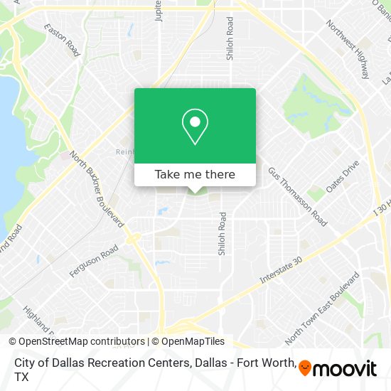 City of Dallas Recreation Centers map