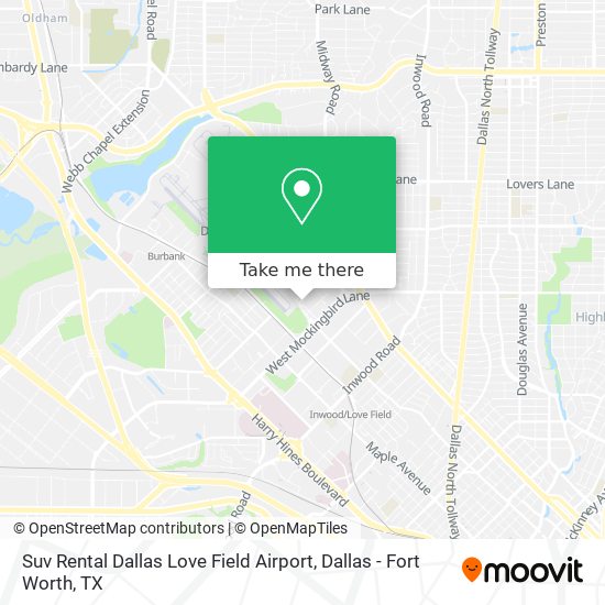 Mapa de Suv Rental Dallas Love Field Airport