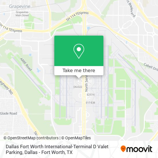 Dallas Fort Worth International-Terminal D Valet Parking map