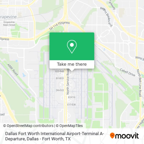 Mapa de Dallas Fort Worth International Airport-Terminal A-Departure