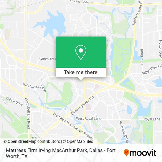 Mattress Firm Irving MacArthur Park map