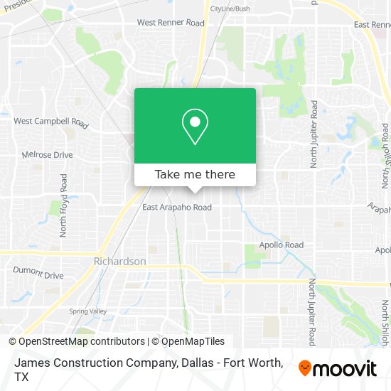 James Construction Company map